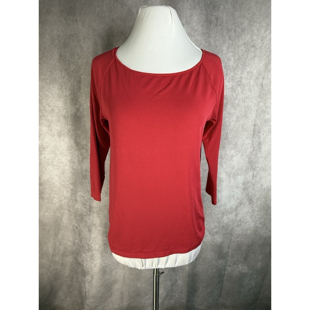 Wolford Boatneck Pullover 3/4 Sleeves Top In Red Women's Size L